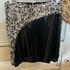 Promesa Sparkling Black and Silver Mini Skirt